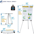 Lightweight Aluminum Flip-Chart Presentation Easel, Silver (10 Pack)