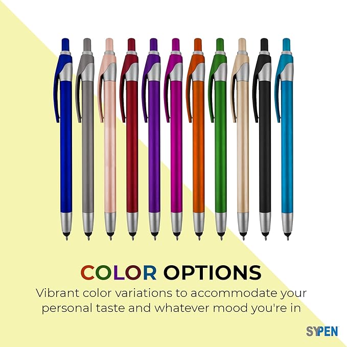 Personalized with Your Custom Logo or Text Pens-Pack of 300- for Marketing, Parties, and Events, 2 in 1 Capacitive Stylus & Ballpoint Pen Compatible with Touchscreen Devices, Black Ink, Blue Pens