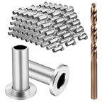 BLIKA 100 Pack Stainless Steel Protector Sleeves for 1/8" 5/32" or 3/16" Deck Cable Railing, for Wood/Composite Posts, T316 Marine Grade, Cable Railing Protector Sleeves