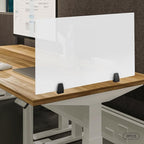 2pcs Acrylic Free Standing Screen, Frosted Clear Acrylic Divider, Dividers for Desk Privacy Home & Office Partitions for Table Top Workstation, Plexiglas Sneeze Guard Shield (30 x 18 inch)