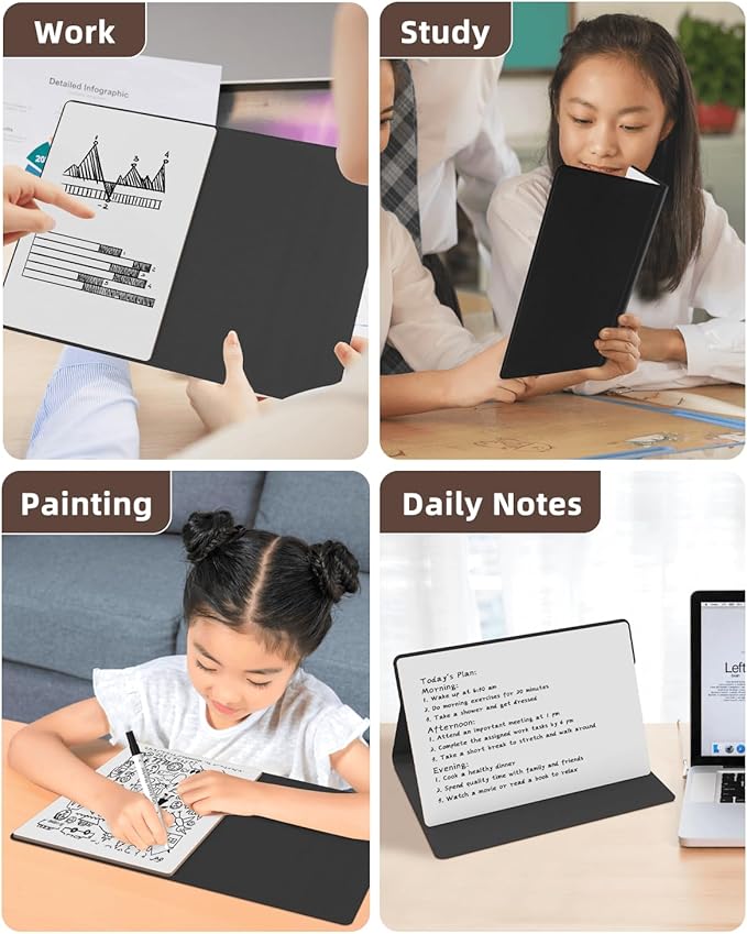 Mehaving Small Dry Erase Board with Stand for Desk, Portable Reusable Desktop Notepad, 9.5 * 6.6in Memo White Board,Office Home Supplies Desk Accessories MH770 (Rose)
