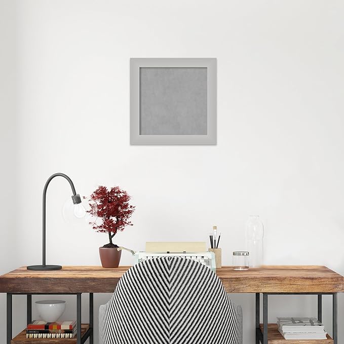 Amanti Art Silver Framed Magnetic Board 15x15 X-Small Vision Board for use with Magnets, 100% Metal Sheet to Display Items as Office Decor or for Home Organization in mudroom, Kitchen or Kids Room