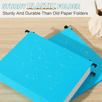 Nordun Extra Capacity Plastic Hanging File Folder Letter Size,12 Pack Reinforced Hang Folders with Heavy Duty 2 Inch Expansion, Durable Hanging Organizer Designed for Bulky Files, Assorted Colors