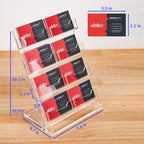 NIUBEE Acrylic Business Card Holder 8 Slots - Double Capacity Business Card Stand for Desk, 4 Tier Clear Gift Card Display for Office, Event, Exhibition