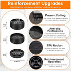 Furniture Risers Bed Risers Heavy Duty 1 inch, 2 inch, 3 inch, 4 inch Round Adjustable Bed Lifts Riser for Desk Legs Table Couch Sofa Chair Refrigerator Washing Machine (1+1+1 Inch, Black, 8 Pack )