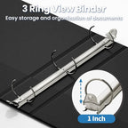 SUNEE 3 Ring Binders 1 Inch 12 Pack, Clear View Three Ring PVC-Free (Fit 8.5x11 Inches) for School or Office Supplies, Black