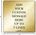 Custom Sign, Office Sign, Business/Office Name Plates for Doors/Wall, Indoor/Outdoor, 6x6 inch, 18 Colors, (Prestige) Made in USA by My Sign Center