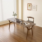OSCHF Solid Wood Study Desk - 71" Double Long Computer Table for Home Office, 2-Person PC Workstation, Walnut