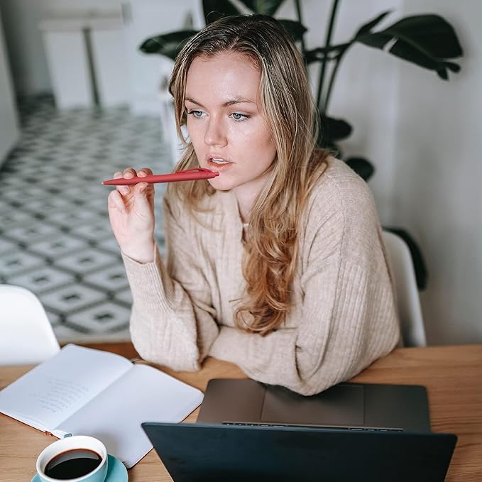 Aozora Pens Bulk 30 Pack Red Click Pens No Bleed Wholesale Retractable Ballpoint Pens Medium Point,Smooth Ink Pens for Journaling School Office Supplies 1.0MM Red Ink