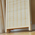 Furnnylane 6 Panel Bamboo Room Divider and Folding Panel Screen,Bamboo Panel Divider for Room Separation,Beige,67" H x 92.1" W