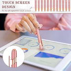 Zonon 12 Pcs Inspirational Pens Bulk Funny Ballpoint Pen with Stylus Tip Motivational Gifts for Valentine's Day Teacher Coworkers Nurse School Office Supplies(Rose Gold,Motivational Style)