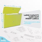 Accordion File Organizer Green, 7 Pocket Expanding File and Cover Folder with Labels, Plastic Portable Desktop Letter A4 Paper, Also Available in Red, Blue, Purple, Pink, Grey, 1 Pc – by Enday