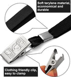 100 Pcs Lanyards for ID Badges and 100 Pcs Clear Name Tag Holders Reusable Lanyard with Clip Plastic ID Card Badge Holder Name Badges for Adults Kids Business School Office Supplies (Black)
