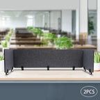 ReFocus Raw Clamp-On Acoustic Desk Divider Mounted Privacy Panel Set – Reduce Noise & Visual Distractions for Office, Study (Anthracite Gray, 2× Long (59"×16") + 4× Short (23.6"×16"))