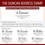 The Duncans Personalized Self-Inking Address Stamp | Envelope Return Address Stamp for Couples and Families | Custom Rubber Address Stamp (2, Xtra Wide)