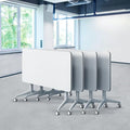 Goakwwuz Conference Room Tables Folding Conference Table Modular White Training Tables with Wheels, Large Flip Top Table for Office,Classroom,Meeting Room(4, White, 55.1”)