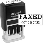 MaxMark Self-Inking Rubber Date Office Stamp with FAXED Phrase & Date - Black Ink (Max Dater II), 12-Year Band