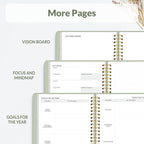 SUNEE 2026 Planner 5.9" x 8.3" – Dated Productivity Planner for Time Management - Daily,Weekly & Monthly Planner to Achieve Goals - Planner 2026 dated from January 2026 – December 2026,Grey Green
