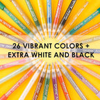 Grabie Acrylic Paint Pens Markers, 28 Colors, 0.7 mm, Extra Fine Tip Drawing Markers, Premium Paint Pens for Painting on Various Surface, Art Supplies, Set of 28