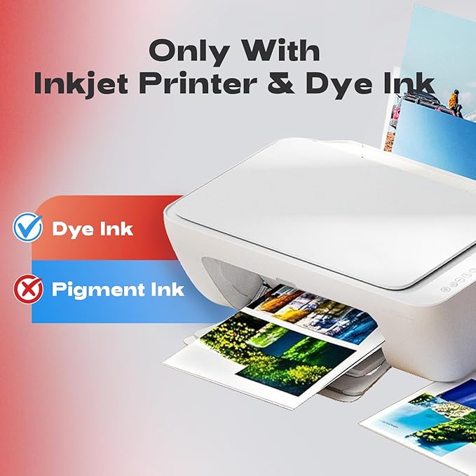 220 Pack Double Sided Photo Paper Glossy Inkjet 8.5x11 32lb 120gsm A4 Letter Size for All Dye Ink Printers
