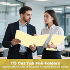 Manila Folders, HERKKA 220 Pack 1/3 Cut Tab File Folders, Manila Folders 8.5 x 11 Designed for Office and Classroom Use, Letter Size