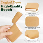 Yookin Wood Business Card Holder Wooden Magnetic Business Card Case Portable Simple (Beech Wood)