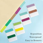 ELII 500 PCS Sticky Index Tabs 21 Sets, Colorful Book Tabs Sticky Tabs for Notebooks, Page Tabs for Binders, Page Markers Notebook Tabs