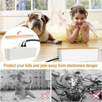 YUANYE Cable Management Box Cable Management Kit for Power Strip to Hide Wires,Cord Organizer Boxes,Safe ABS Material Wire Organizer of Cable Clips Sleeve for Home & Office,3Pack-128PCS/White