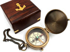 Be Strong and Courageous, Do Not Be Afraid Brass Engraved Compass with Stamped Wooden Case – Inspirational Birthday, Confirmation, and Baptism Gifts
