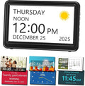 Mesqool Dementia Clock for Seniors -7" Large HD Display with Day and Date, 20 Alarms and 20 Reminders, Auto DST, 18 Ringtones, Plug-in Electric Calendar Clock for Alzheimer’s & Memory Loss Care