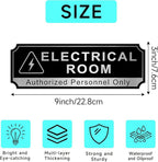 Electrical Room Sign for Business Door, Self-Adhesive Durable Modern Electric Closet Room Sticker for Home, Brushed Silver Authorized Personnel Only Signs for Business ，Workplace