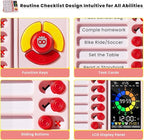 ADHD Tool for Kids, 5-in-1 Visual Timer with Chore Chart Board, Visual Schedule for Kids, 12/24 Task Timer with 99'59'' Countdown/Countup, 5 Alarms, Silent Operation Visual Schedule for Autism - Pink
