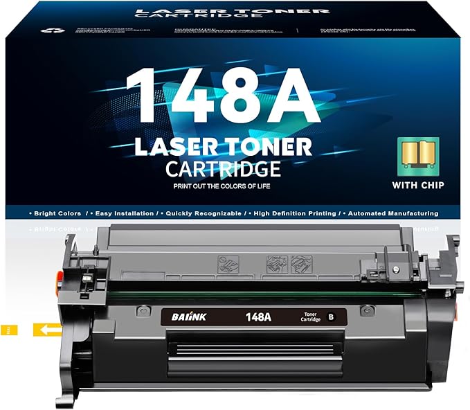 148A Toner Cartridge (with Chip) Compatible Replacement for HP 148A W1480A 148X W1480X Compatible for HP Pro 4001dw 4001dn 4001n MFP 4101fdw 4101fdn Printer (1 Black)