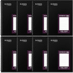 Resurhang 8 Pack Wirebound Business Notebook Legal Ruled Spiral Notebook 6-5/8" x 9-1/2" 80 Sheets Per Pad Professional Journal for Office Journal Planner Work Meeting Men Women(Purple)