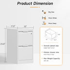 Bestoo 2-Drawer File Cabinet with Lock, Metal Filing Cabinet for Home Office, Vertical Filing Storage Cabinets, Fits File Folders, Letter/Legal/F4/A4 Size, Assembly Required (White)