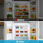 KJIXYUNG 4 Pack Clear Stackable Storage Bins with Lids, Large Plastic Pantry Organizers and Storage Containers for Kitchen Cabinet, Fridge, Closet, Bathroom - BPA-Free Home Organization Must Haves