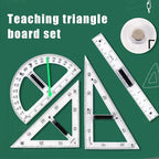 Magnetic Geometry Tool, Protractor, Triangle Rulers Easy Attachment Blackboard Measurement Kit, Teacher Board Protractor Multi-Purpose Kit Large (Transparent-3pc)