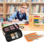 BOENLE Custom Cute Highland Cows Flowers Pencil Case Box Boys Girls Personalized Name Large Pencil Pouch Stationery Pen Bag Organizer for Kids Adults School Office