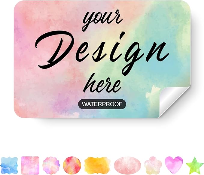 Custom Stickers Personalized Labels - Customized Stickers with Any Design Image Logo Text,Custom Stickers for Business Logo,Custom Thank You Label Stickers,100 Labels (Rectangle,2"x1")