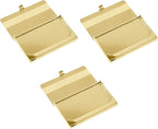 Stephanie Imports Set of 3 Slim & Minimalist Metal Business Card Holder Unisex Case (Gold Band Ridges)
