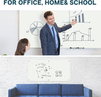 J&J worldwide Magnetic Glass Whiteboard 6' x 4', Large Frameless White Boards for Walls 72 x 48 Inches, Large Dry Erase Board for Office, Home, School