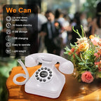 Rotkfst Guest Book Audio Wedding Phone,Record Voice Messages,Retro Guest Book for Wedding or Birthday Party Message Voicemail,Save The Blessings of Your Relatives and Friends（White）