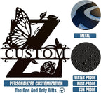 Personalized Custom Letter Name metal Signs,Custom Black Letter Monogram Wall Art Decor,Metal Signs Plaques Outdoor wall Decorative Signage (Z)