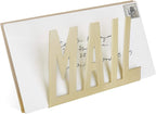 MyGift Mail Holder Organizer Countertop Modern Brass Metal with Cutout MAIL Lettering Design, Office Desktop Envelope and Document Storage Rack
