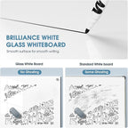 MaxGear Glass Whiteboard Tempered Magnetic Dry Erase Board 72 x 48 Inch Ultra White, Frameless Wall Mounted, Office Classroom Conference Room Home Use, Includes Markers, Eraser, Magnets & Mounting Kit