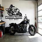Personalized Motorcycle Metal Sign Custom Biker Name Sign Dirt Bike Wall Decor Motorcycle Home Decor Motorbikes Sign Garage Decor Gifts for Men Husband Rider