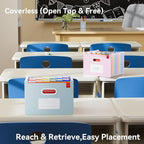 ThinkTex Accordion File Organizer, 12 - Pocket Expanding File Folders Upright & Open Top,for Paper Receipts, Bills&Taxes Organizer, Letter/A4 Size for School, Office, Home with Colorful tab-Light Blue