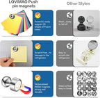 LOVIMAG Fridge Magnets 16Pcs Refrigerator Whiteboard Small Strong Magnet Classroom Kitchen Accessories Decorative Locker Set Decor Must Haves Office Calendar Refrigerador Magnetic Cute Crafts Silver