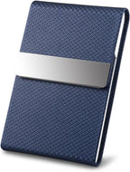 DMFLY Business Card Holder for Women & Men - Multi Card Case, Business & Pocket Card Holder, Credit & Name Card Wallet with Magnetic Closure, Blue-zs