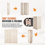VEVOR Room Divider, 4 Panel Japanese Room Divider, Folding Privacy Screen Indoor, Portable Partition Dividers and Decoration Screens, for Room Separation, Home, Office, Restaurant & Bedroom (Natural)